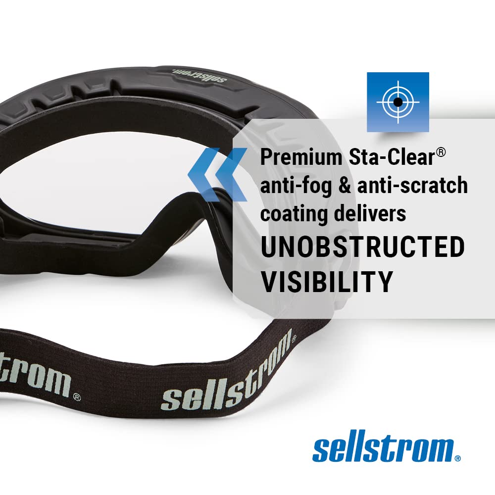 SELLSTROM Sellstrom S80225 Safety Fire Goggles Sealed Airtight Anti-Fog Clear Lens