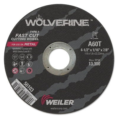 WEILER Weiler 56103 Wolverine 4-1/2-Inch Aluminum Oxide Cut-Off Wheel
