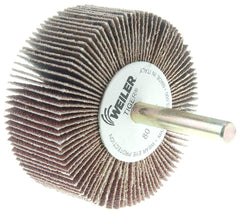 Weiler 52487 Tiger Coated Abrasive Flap Wheel 1/4 Stem 80AO Pack of 10