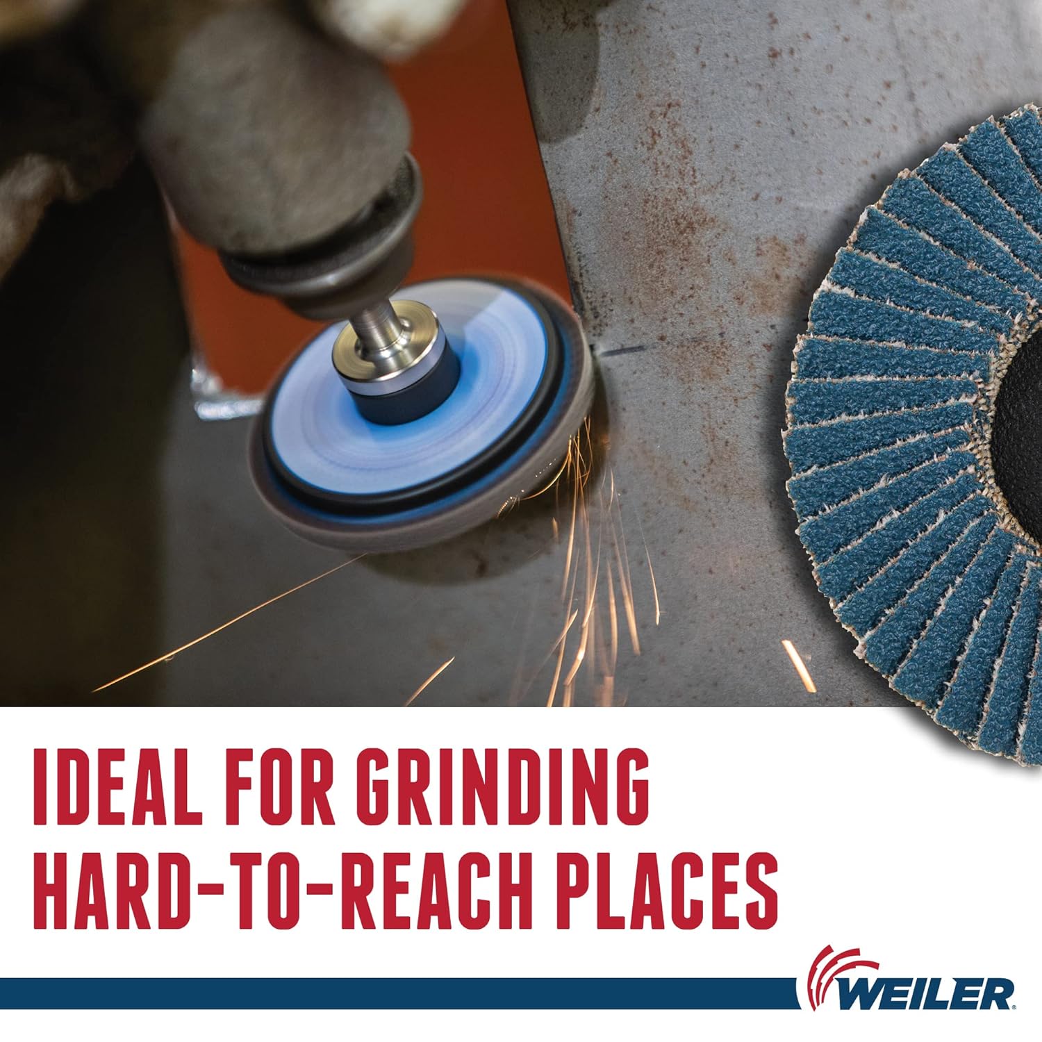 WEILER Weiler 50935 BobCat 2 Diameter 80 Grit Zirconium Plastic Backing Specialty Abrasive Flap Mini Disc