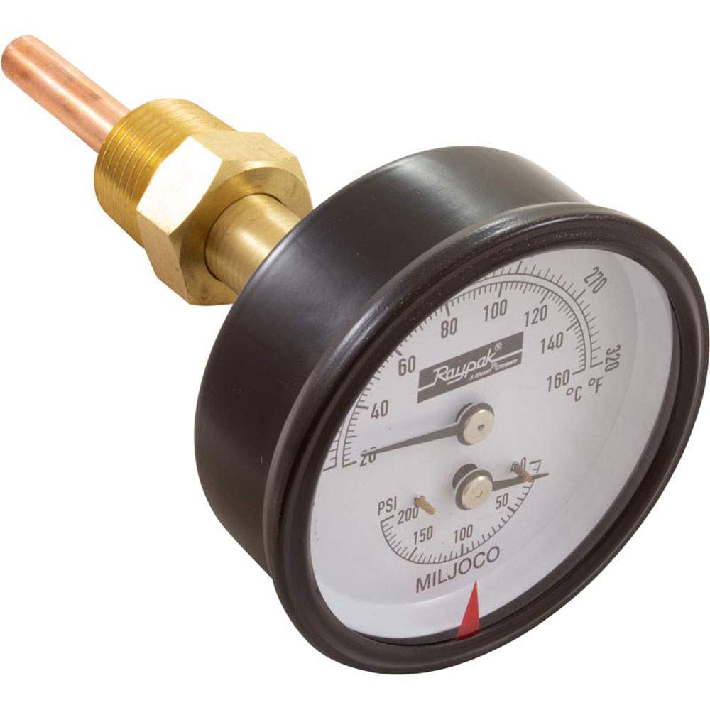 RAYPAK Raypak 007399F TandP Gauge 60/320f 0/230 1/2 Inch BTM