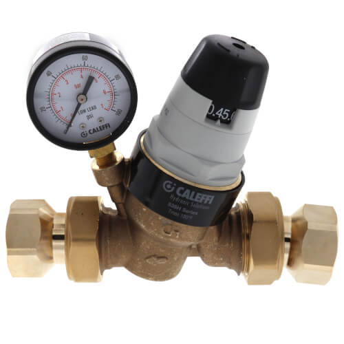 CALEFFI Caleffi 535361HA 1 NPTF Pressure Reducing Valve with Gauge Low Lead Pre-adjustable