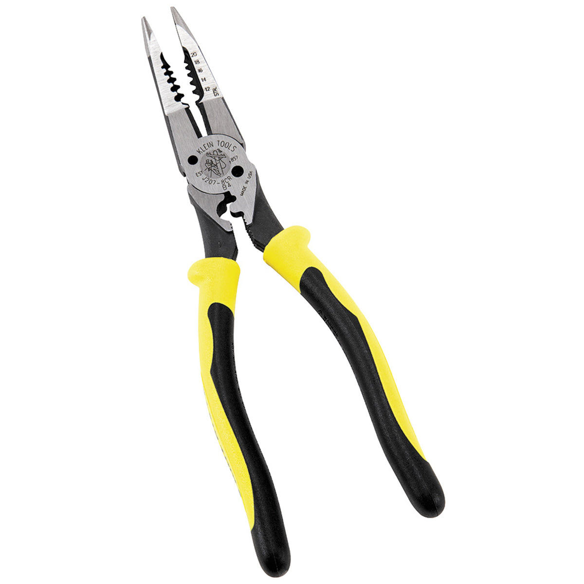 KLEIN TOOLS Klein Tools J207-8CR All-Purpose Needle Nose Pliers with Crimper 8.5-Inch