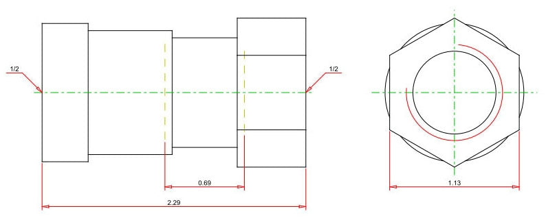 VIEGA Viega 25131 MegaPressG Adapter 1/2 x 1/2 Press x FPT Carbon Steel