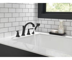 DELTA FAUCET Delta T4732-BL Woodhurst Roman Tub with Hand Shower Trim