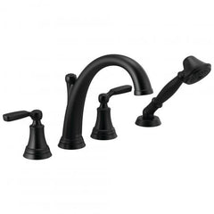 DELTA FAUCET Delta T4732-BL Woodhurst Roman Tub with Hand Shower Trim