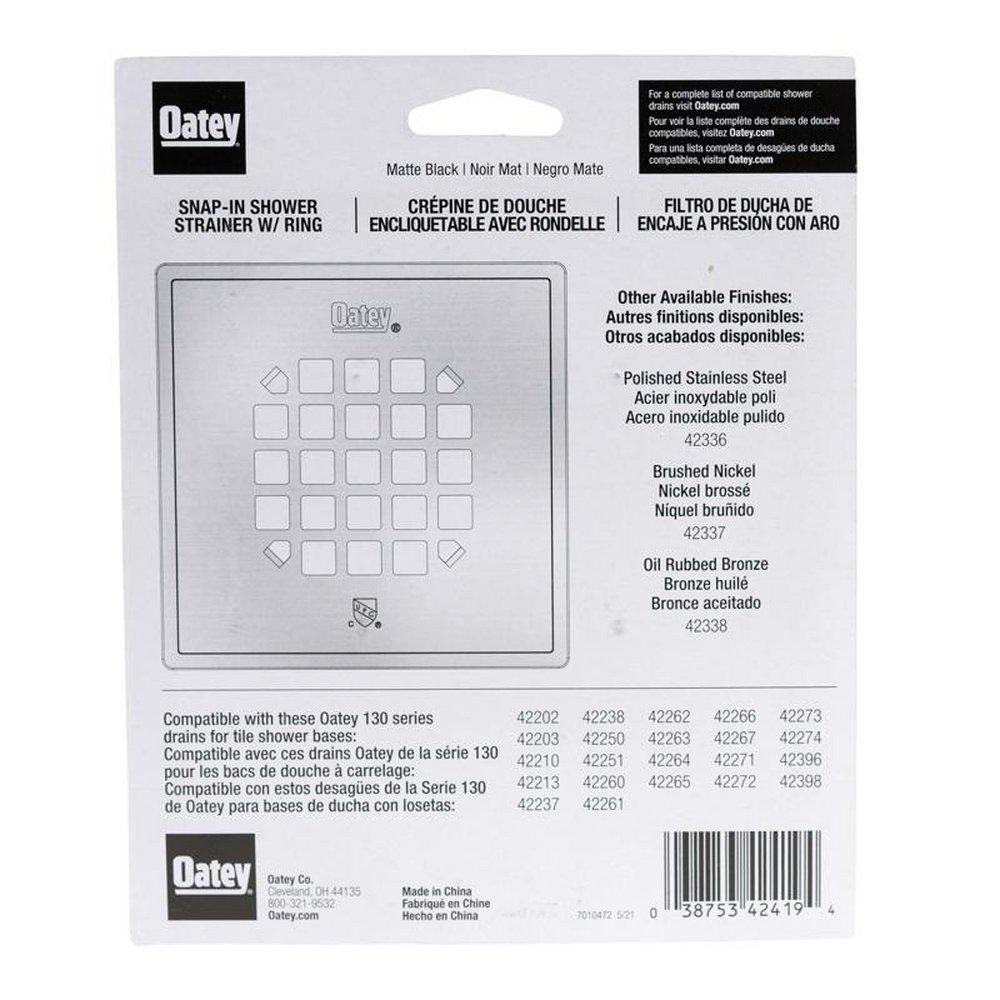 OATEY Oatey 42419 130 Series Snap-In Strainer Matte Black 4.54 in.