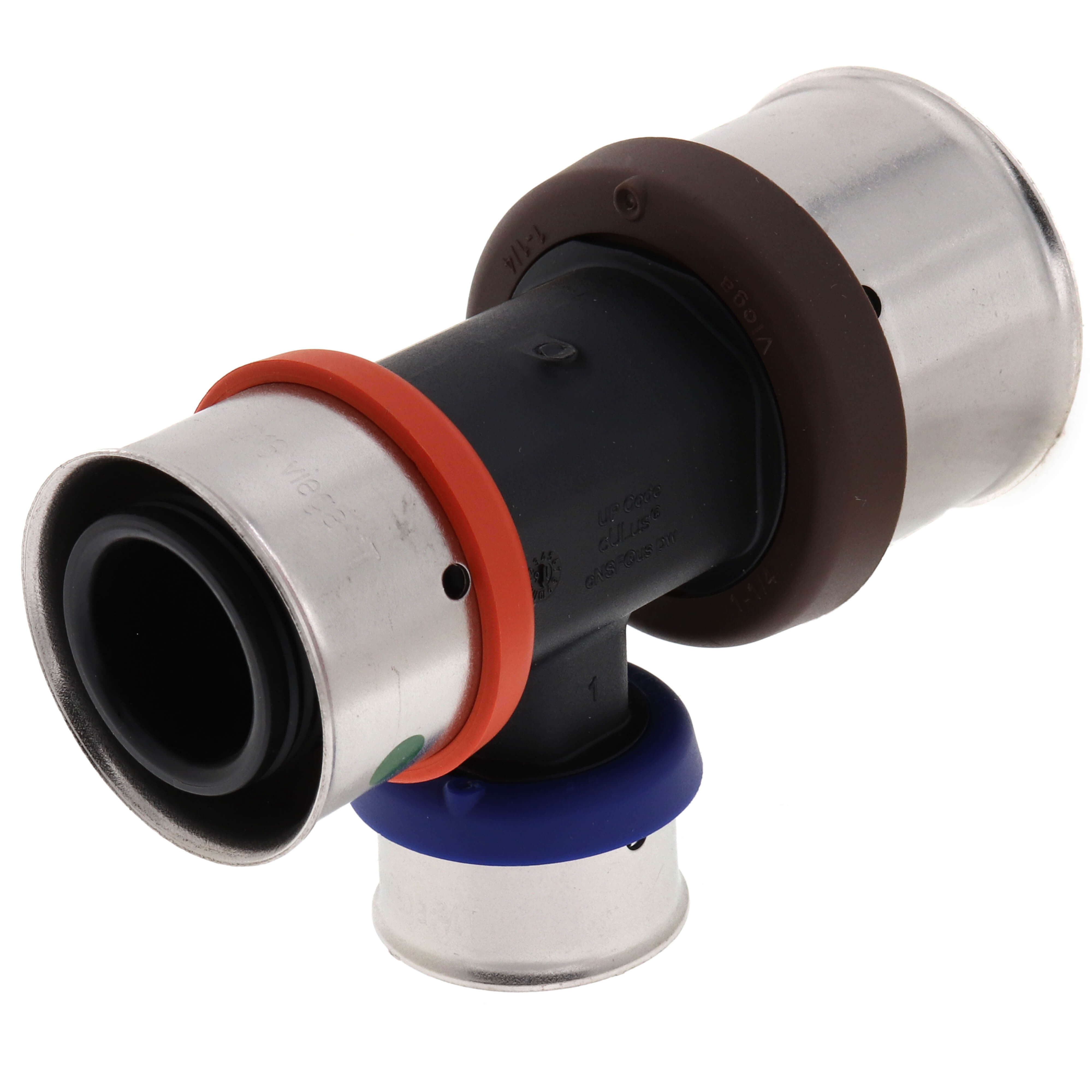 VIEGA Viega 49754 PureFlow Press Polymer Tee 1-1/4 Inch x 1 Inch x 3/4 Inch