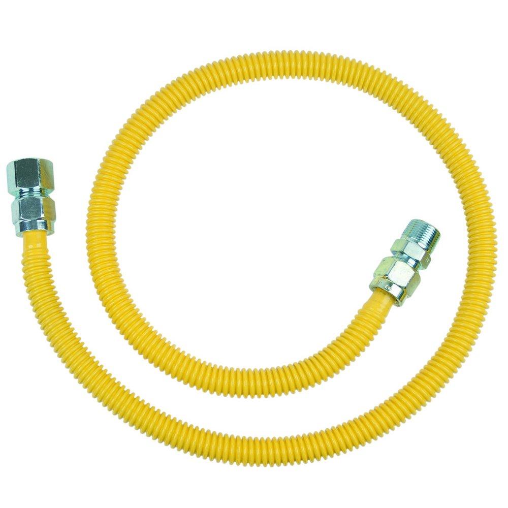 BRASSCRAFT BrassCraft CSSC21-48 ProCoat 3/4 FIP x 3/4 MIP Stainless Steel Gas Connector 48 in