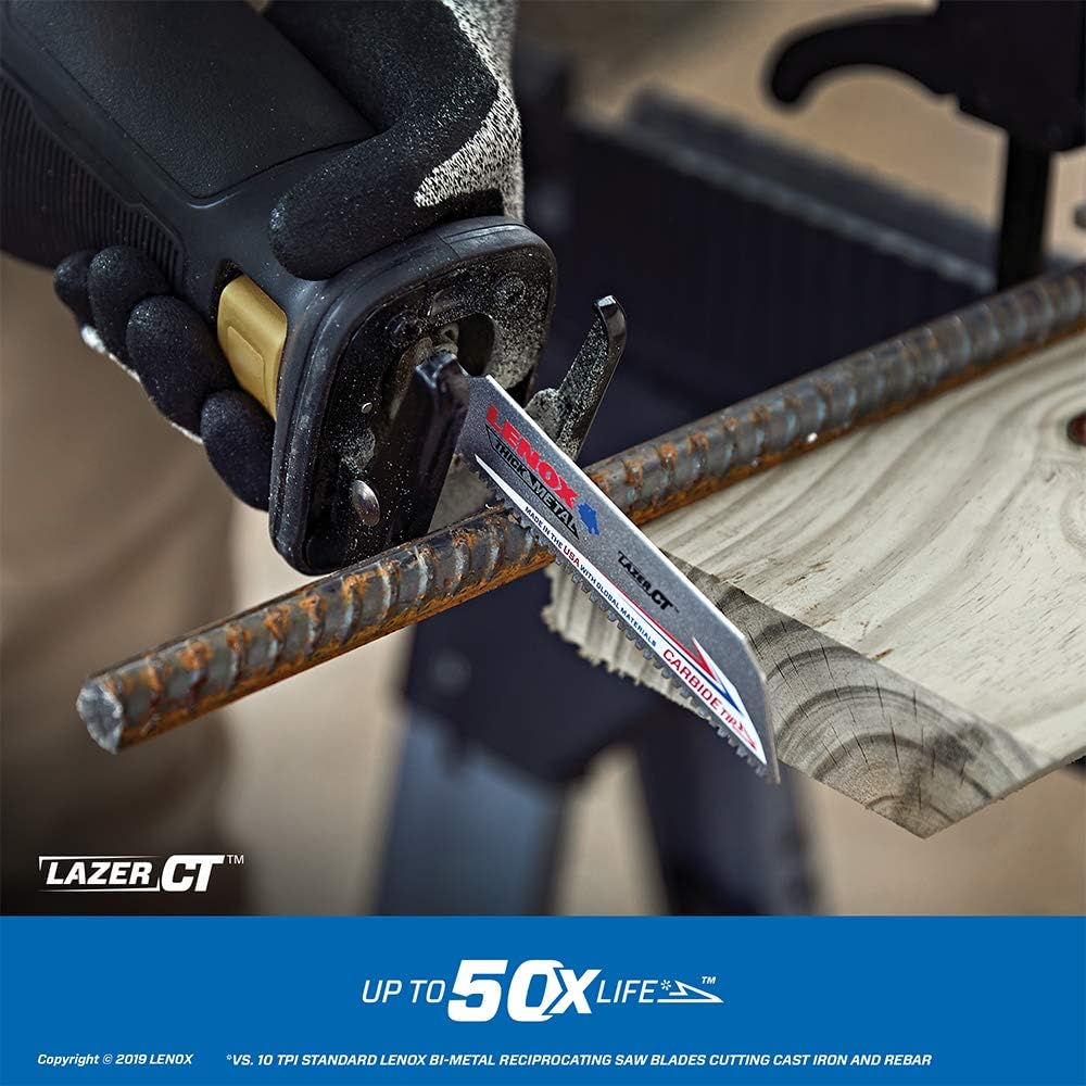 LENOX Lenox 2014220 6 8TPI Lazer CT Carbide Reciprocating Saw Blade 1PK
