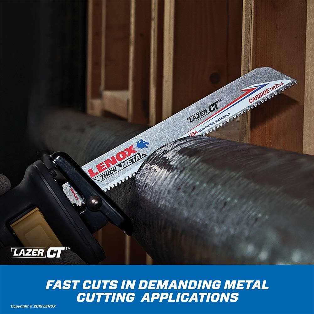 LENOX Lenox 2014220 6 8TPI Lazer CT Carbide Reciprocating Saw Blade 1PK