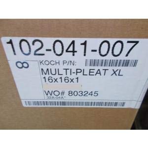 KOCH Koch 102-041-007 Multi-Pleat XL8 Air Filter MERV 8 16 x 16 x 1