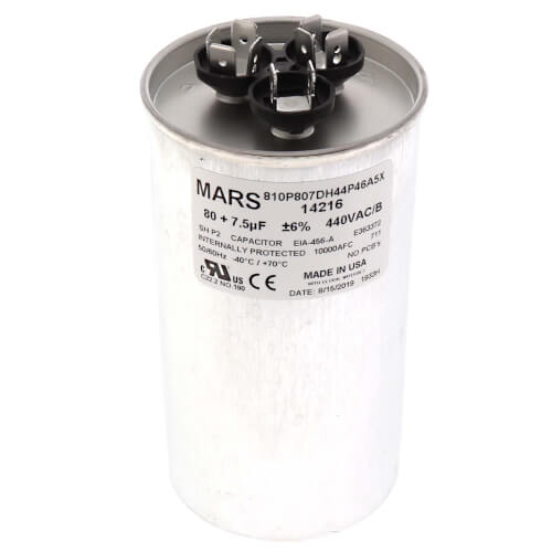 MARS Mars 14216 Genuine OEM Dual Round Motor Run Capacitor 80/7.5 MFD 440V