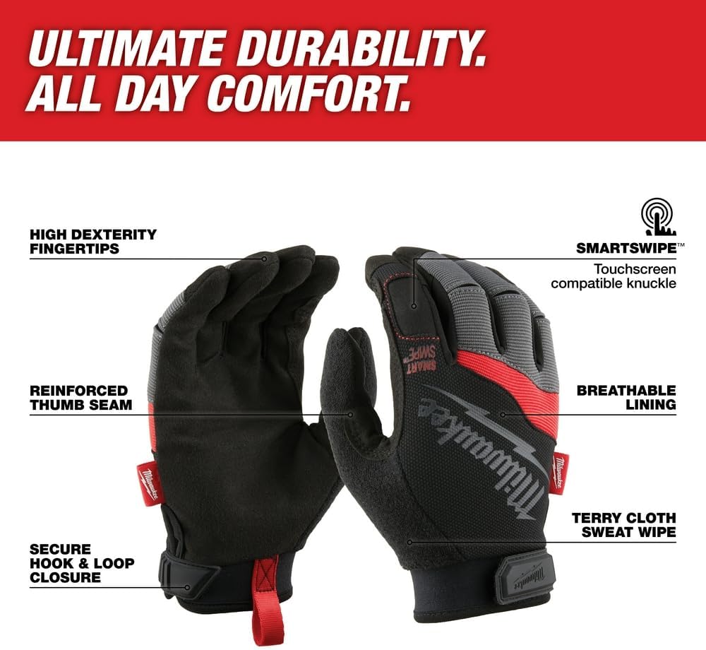 MILWAUKEE Milwaukee 48-22-8723 Performance Work Gloves, X-Large