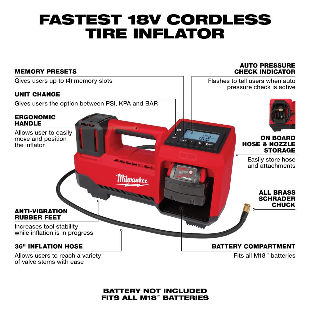 MILWAUKEE Milwaukee 2848-20 M18 Inflator 150 PSI