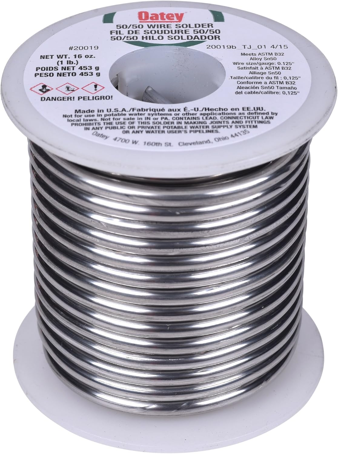 OATEY Oatey 20019 Wire Solder 1 lb Solid Silver
