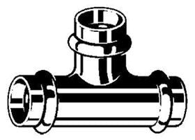 VIEGA Viega 77382 ProPress Copper Reducing Tee 1/2 Inch x 1/2 Inch x 3/4 Inch P x P x P, 1 Pack