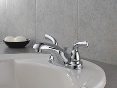 DELTA FAUCET Delta Faucet B2510LF Foundations Two Handle Centerset Bathroom Sink Faucet Chrome Metal Pop-Up