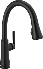 DELTA FAUCET Delta Faucet 9179-BL-DST Coranto Single Handle Pull Down Kitchen Faucet Matte Black