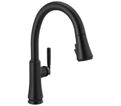 DELTA FAUCET Delta Faucet 9179-BL-DST Coranto Single Handle Pull Down Kitchen Faucet Matte Black