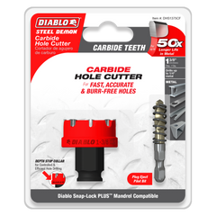 DIABLO Diablo DHS1375CF Steel Demon 1-3/8 inch Carbide Teeth Hole Cutter Snap-Lock Plus Mandrel System