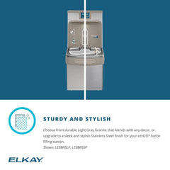 ELKAY Elkay LZSTL8WSLP Bottle Filling Station & Cooler, Bi-level, Light Gray Granite