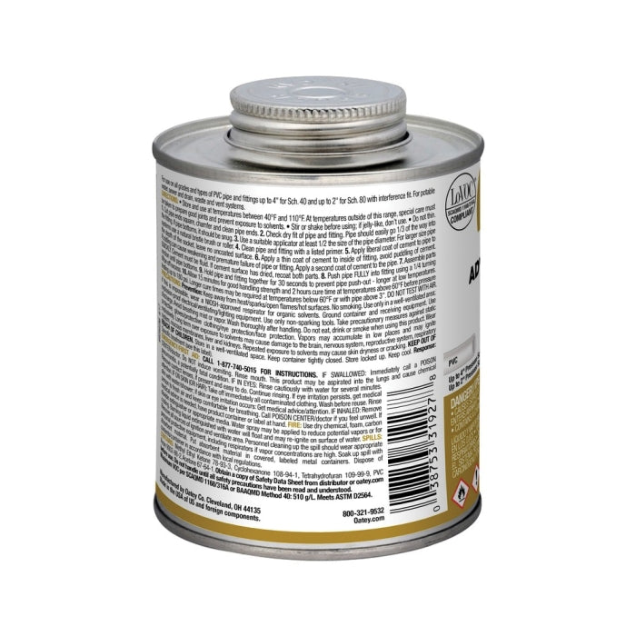 OATEY Oatey 31911 Flowguard Gold 1-Step CPVC Cement 8 oz Yellow