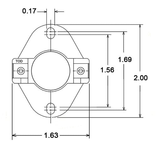 RHEEM Rheem 47-104465-03 Limit Switch Auto Reset Flanged Airstream