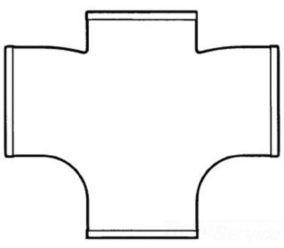 TYLER PIPE Tyler Pipe 009085 Sanitary Cross No-Hub 3 x 3 x 2 x 2 in