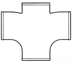 Tyler Pipe 009085 Sanitary Cross No-Hub 3 x 3 x 2 x 2 in