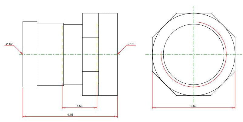VIEGA Viega 20819 ProPress XL-C Copper Female Adapter 2-1/2 x 2-1/2 200 PSI