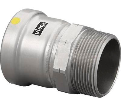 VIEGA Viega 28740 MegaPressG 2-1/2 in. Press x 2-1/2 in. MPT Adapter Zinc-Nickel Coated Carbon Steel