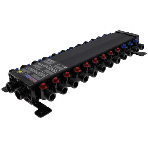 VIEGA Viega 49620 ManaBloc 160 Psi 1/2 Inch Crimp 24 Outlets Plastic Distribution Manifold Black