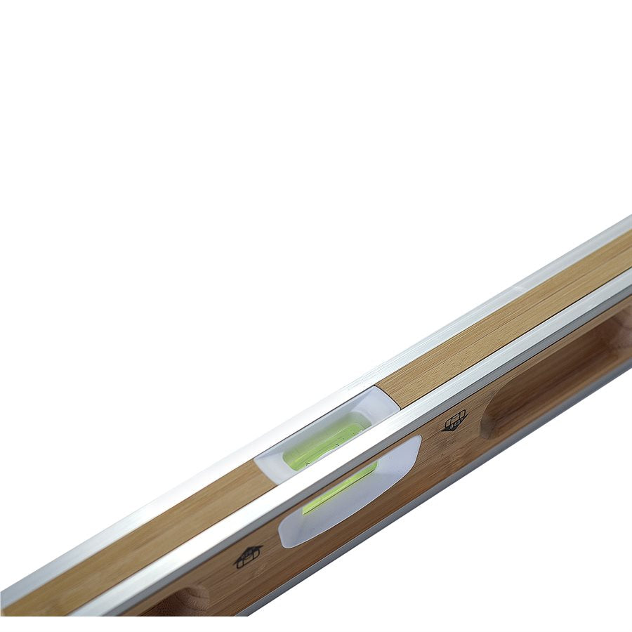 BON Bon 34-217 Bamboo Wood Level 48 Inches Aluminum Bound Yellow Vials