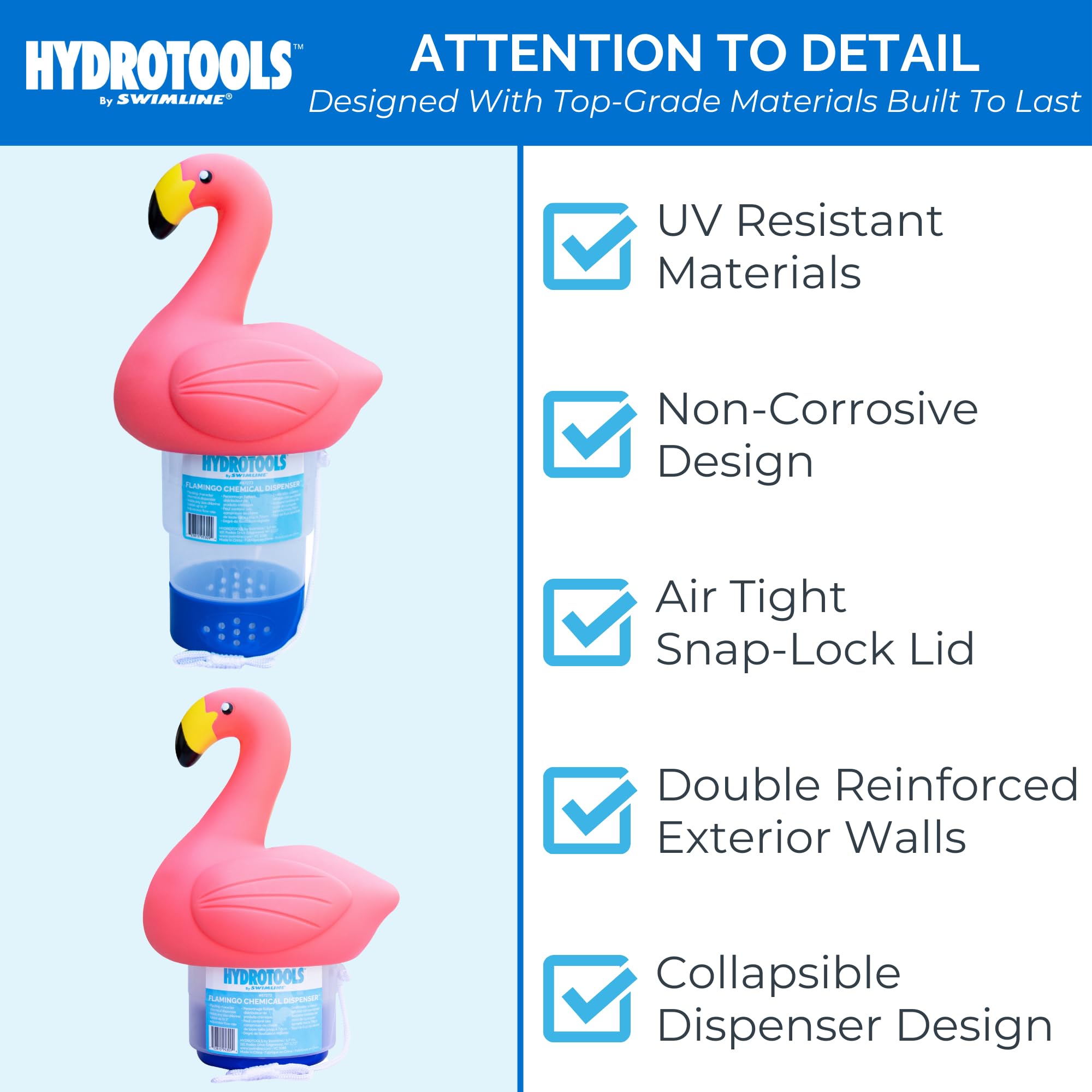 SWIMLINE Swimline 87273 Flamingo Large Capacity Pool & Spa Chemical Dispenser for Bromine & Chlorine Tablets