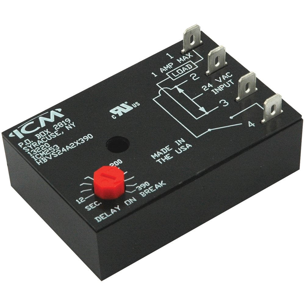 ICM CONTROLS ICM Controls ICM253 Fan Delay Timer 12-390 Seconds Adjustable Off Delay