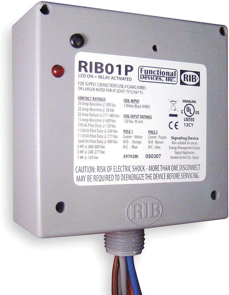 FUNCTIONAL DEVICES RIB01P DPDT RELAYS