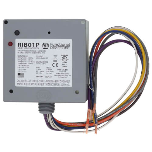 FUNCTIONAL DEVICES Functional Devices RIB01P Enclosed Pre-Wired Relay 20A at 300Vac DPDT