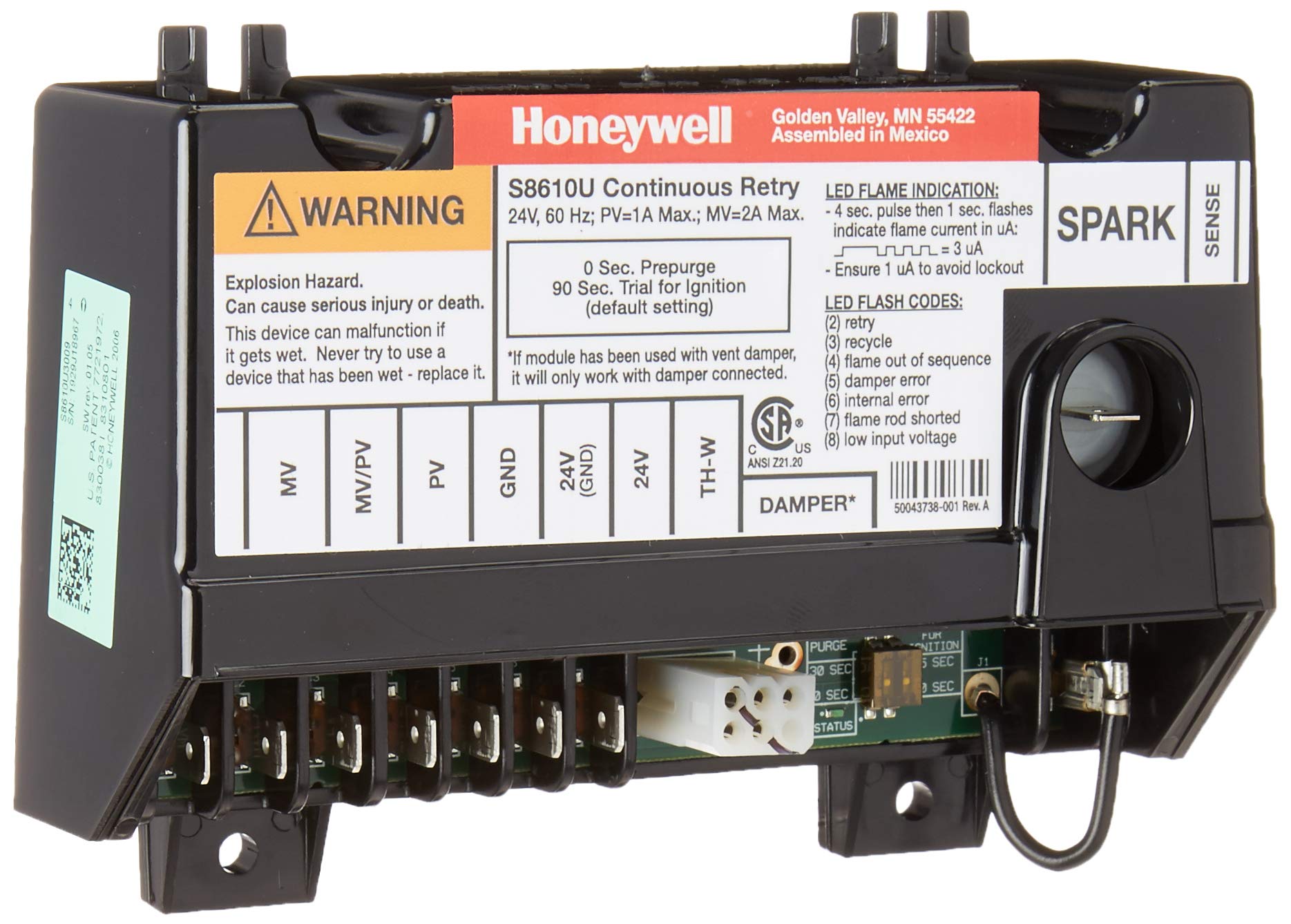 HONEYWELL Honeywell S8610U3009 Universal Intermittent Pilot Control Module 24VAC