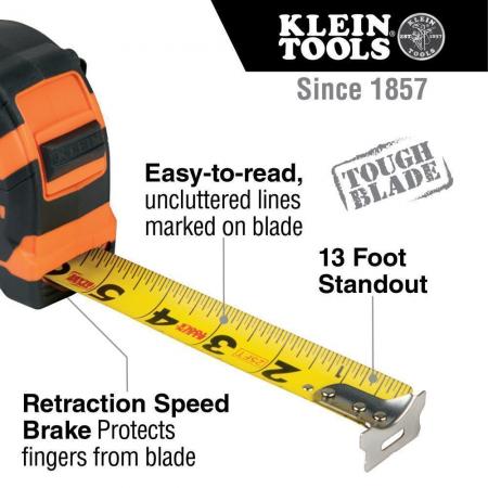 KLEIN TOOLS Klein Tools 9125 Tape Measure 25-Foot Single-Hook