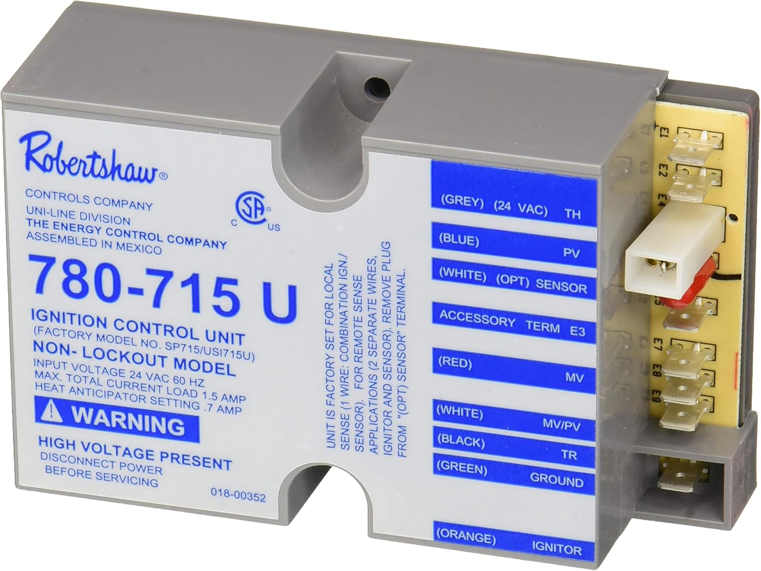 ROBERTSHAW Robertshaw 780-715 Nonlockout Ignition Controller