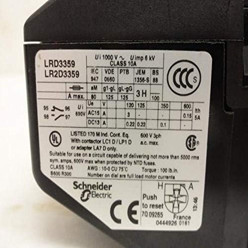 SCHNEIDER ELECTRIC Schneider Electric LRD3359 Overload Relay 48 to 65A Class 10 3 Poles