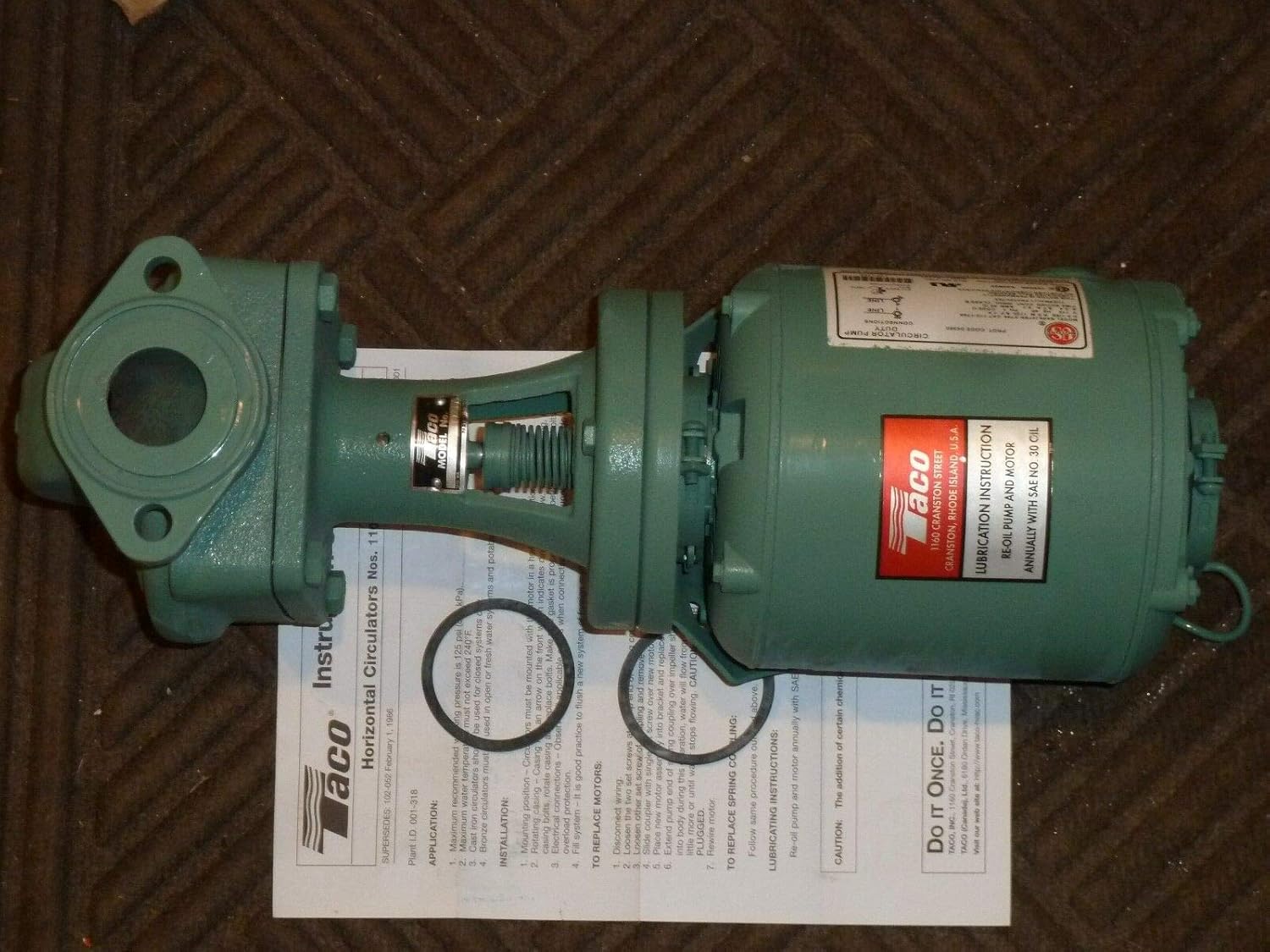TACO Taco 113-C4 Cast Iron Three-Piece Circulator Pump 1/8 HP