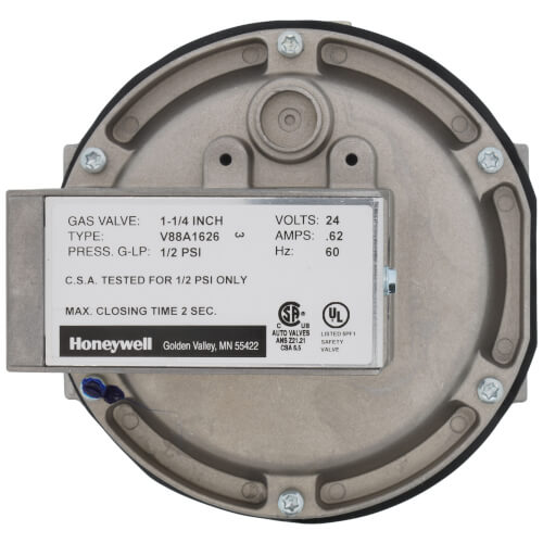 HONEYWELL Honeywell V88A1626 Diaphragm Gas Valve 24 Vac 1-1/4 Inch NPT