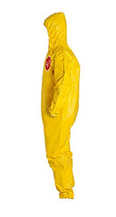 DuPont QC127SYL4X001200 Tychem 2000 Disposable Chemical Resistant Coverall with Hood, Elastic Cuff and Serged Seams, Yellow, 4X-Large (Pack of 12)