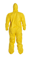 DuPont QC127SYL4X001200 Tychem 2000 Disposable Chemical Resistant Coverall with Hood, Elastic Cuff and Serged Seams, Yellow, 4X-Large (Pack of 12)