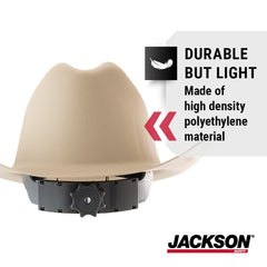 Jackson Safety 19502 Cowboy Hard Hat 4 Point Ratchet Suspension Tan 6.5 to 8 4 Pack/Case