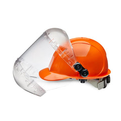 Sellstrom S38540 Dual Crown Safety Face Shield with Universal Hard Hat Slot Adapter Clear Tint Anti-Fog Coating