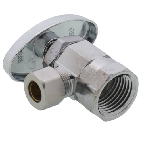 BRASSCRAFT BrassCraft OR17ZXC OR17 Series 1/2 x 3/8 in. FIPT x OD Compression Knurled Oval Handle Angle Supply Stop Valve in Chrome Plated
