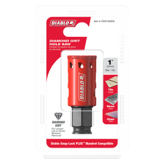 Diablo DHS1000DG Diamond Grit Hole Saw 1 Inch Snap-Lock Plus Mandrel System